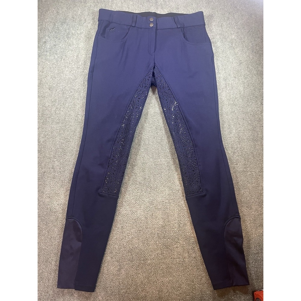 Piper by SmartPak Full Seat Breeches 36L Women's Blue Equestrian Riding Pants